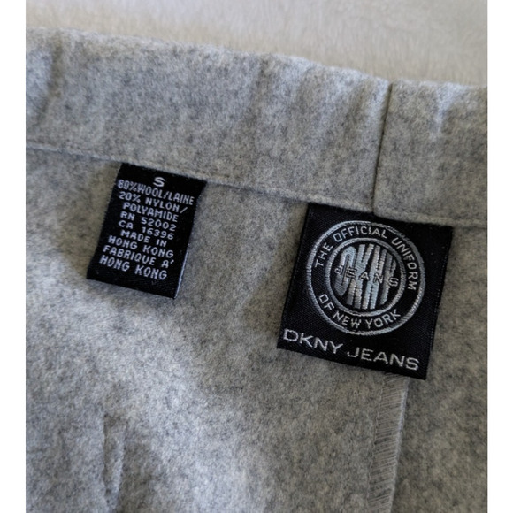 DKNY Wool Pants Size Small 38x31 Wide Leg‎ Casual Drawstring Lounge Relaxed Gray - Picture 6 of 9